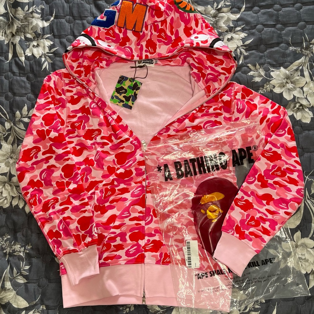 Bape Pink Camo Full-Zip Hoodie